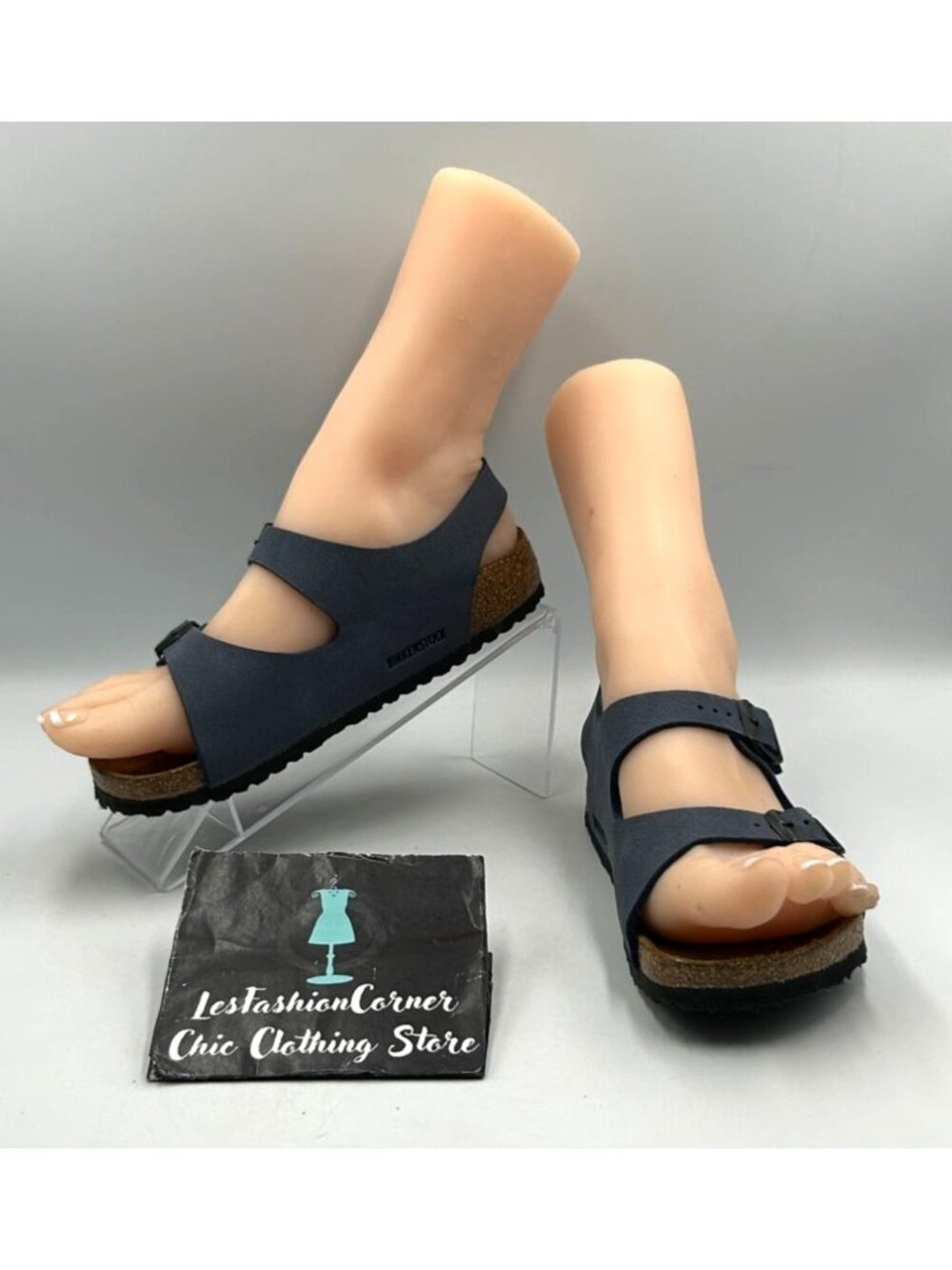 Birkenstock Big Kids Roma Navy Blue Suede Leather Sandals Size 2Y 3534